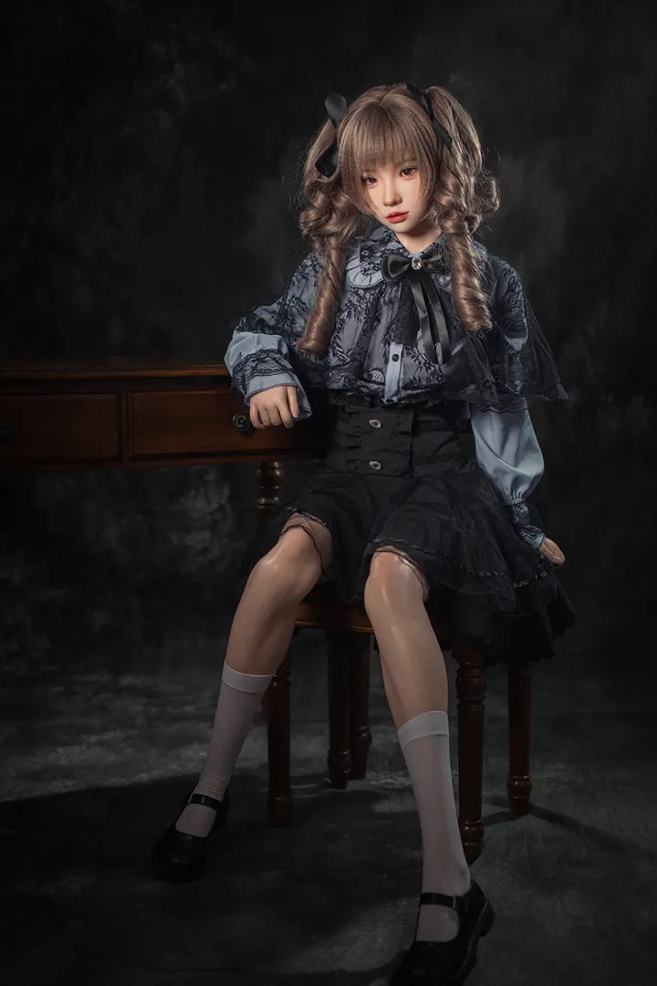 148cm (4ft10) B-Cup Gaya Gothic Lolita Silikon Anak Patung Seks Xiaorou, ROS Kepala #103B
